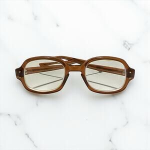 Vintage ROMCO Amber Tortoise Optical Eyeglass Frames Retro 60s 70s Unisex
